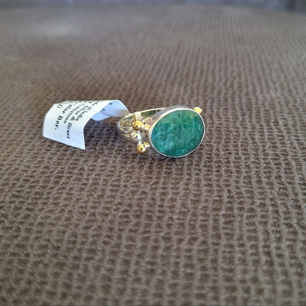 Shivam Faceted Emerald💚 Colored Beryl Statement Ring💍 - NWT